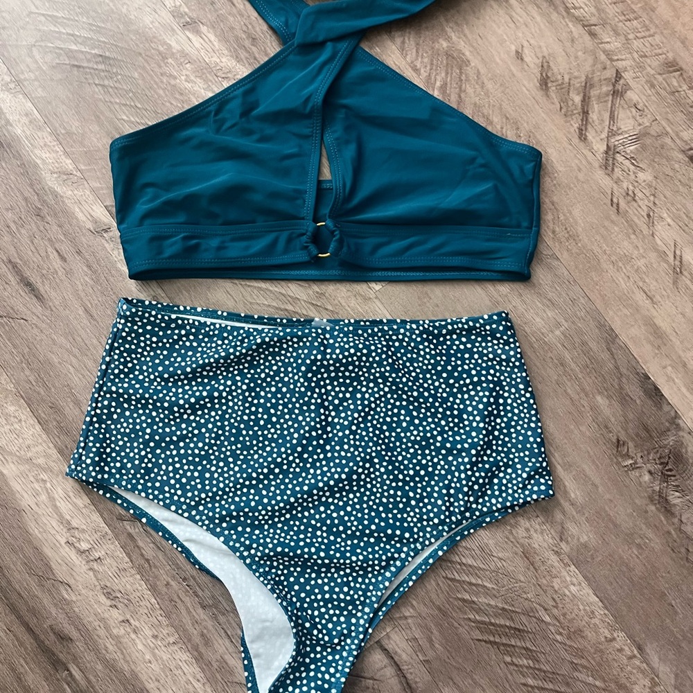 Teal Halter Bikini Set